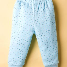 Tango Fleece Knit Full Length Lounge Pant with Heart Print - -Light Blue-image-99