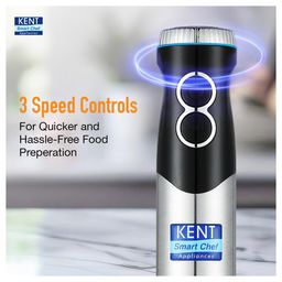 KENT SS Hand Blender 450W | Variable Speed Control | Turbo Switch For Fast Blending | Detachable Shaft For Easy Cleaning | Hot & Cold Blending | Low Noise Dc Motor - Stainless Steel, 450 Watts- Silver image 4