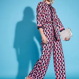 TRENBEE Printed Shirt Collar Shirt With Trousers Co-Ords Set-picture-26