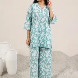 Libas Floral Printed Tunic With Palazzo Co-Ords-image-58