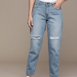 Moda Rapido Women Straight Fit Mildly Distressed Light Fade Stretchable Jeans-picture-32