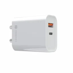 Portronics Adapto 45 20W Mobile Charger Adapter with Dual Port (USB A + PD Type C) - White image 1
