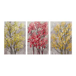 999Store Grey Textured Trees Art 3 Frame Canvas Paintings image 2