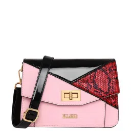 KLEIO Pink Color Block Medium Sling Handbag image 1