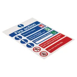 RS PRO 148x210 mm Vinyl Fire Safety Sign Fire Action Instructions With English Text Self-Adhesive 7632033-image-41