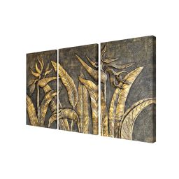 999Store Grey & Gold Trees Art 3 Frame Canvas Paintings image 3