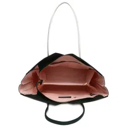 KLEIO Green Color Block Medium Tote Handbag image 4
