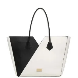 KLEIO White Solid Medium Tote Handbag image 1