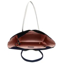 KLEIO Navy Color Block Medium Tote Handbag image 4
