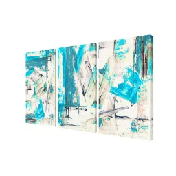 999Store Blue & White Abstract Art 3 Frame Canvas Paintings image 3