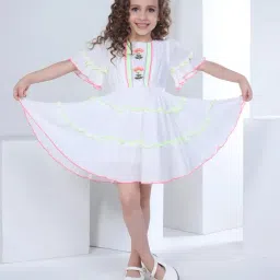 Peppermint Kids White Embroidered Dress-picture-16