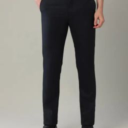 Arrow Black Regular Fit Self Pattern Trousers-picture-8