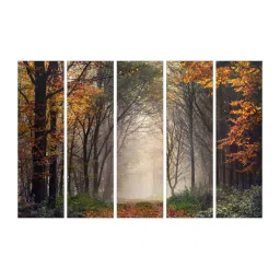 999Store Multicolor Autumn Forest Art 5 Frame MDF Paintings image 2