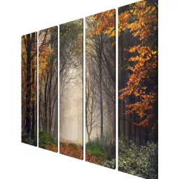 999Store Multicolor Autumn Forest Art 5 Frame MDF Paintings image 3