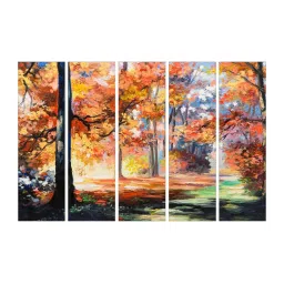 999Store Multicolor Autumn Art 5 Frame MDF Paintings image 2