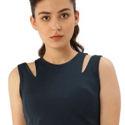 Enamor Navy Non Wired Non Padded Sports Bra-image-40