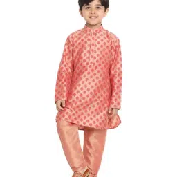 VASTRAMAY Kids Pink Printed Kurta Set-picture-37