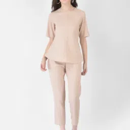 Crimsoune Club Beige Striped Jumpsuit-picture-22