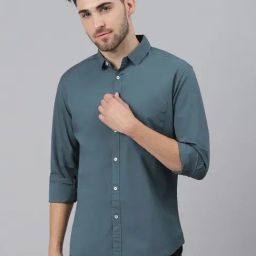 Dennis Lingo Grey Cotton Slim Fit Shirt-image-73