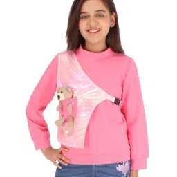 Cutecumber Kids Coral Red Regular Fit Full Sleeves Top-image-53