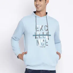 Cantabil Sky Blue Regular Fit Printed Sweatshirt-picture-34