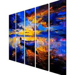 999Store Blue Abstract Boat Art 5 Frame MDF Paintings image 3