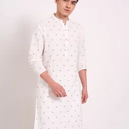 indus route by Pantaloons Men Quirky Printed Thread Work Dobby Kurta-picture-22
