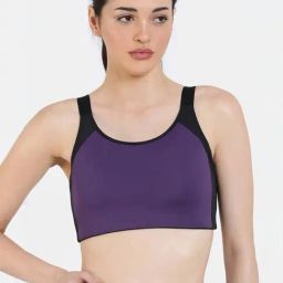 Zelocity by Zivame Purple Colorblock Workout Bra-image-19