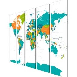 999Store Multicolor World Map Art 5 Frame MDF Paintings image 3