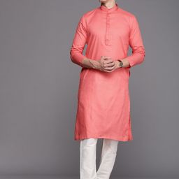 Manyavar Men Coral Kurta with Churidar-image-14