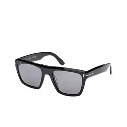 Tom Ford Men Grey Lens & Black Square Sunglasses With UV Protected Lens FT1077-N 55 01D-image-91