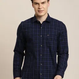 Turtle Blue Slim Fit Checks Shirt-picture-5