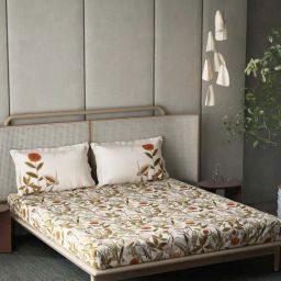 DDecor Brown Cotton 145 TC King Bedsheet with 2 Pillow Covers-picture-10