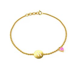 Kisna Diamond & Gold Jewellery 18k Initial M Pure Gold Bracelet for Women-image-50