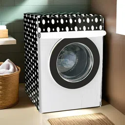 Kuber Industries Grey & Black Dot Printed Light Weight Top Load Washing Machine Cover-12