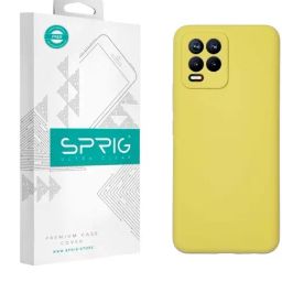 Sprig Liquid Silicone Back Cover for Realme 8 (Yellow)-image-98