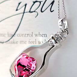 Crazy Fashion Rhodium-Plated Heart Shaped Pendants with Chains-image-81