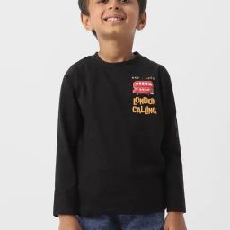 Nauti Nati Boys Black Cotton Graphic Regular Fit T-Shirt-picture-42