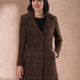 Globus Brown & Black Printed Overcoat-image-16