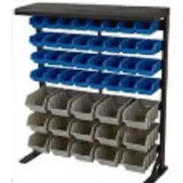 SUWAS TROLLEY STORE 1000x250x900 mm 20-30 Kg Load Capacity 7 Shelf Mild Steel/Iron Bin Storage Rack, SU-BSR-004-image-109