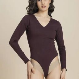 Moomaya Wine Regular Fit Bodysuit-picture-19