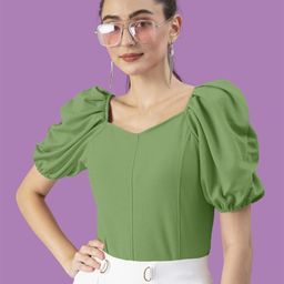 Dream Beauty Fashion Women Sweetheart Neck Puff Sleeve Top-picture-35