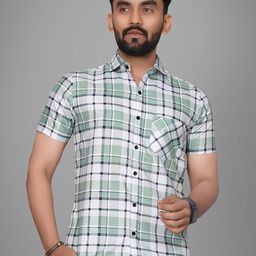 Metronaut Men Regular Fit Spread Collar Tartan Checked Cotton Casual Shirt-image-92
