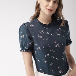 Mast & Harbour Women Navy Blue Printed Top-image-19