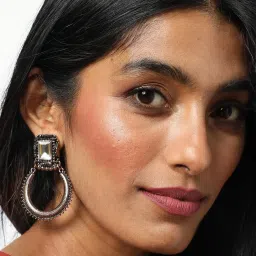 Sohi Gold Plated Designer Stone Drop Earrings image 2