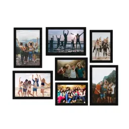 ecraftindia Memory Wall Collage Photo Frame - Set of 7 Photo Frames for 4 Photos of 5'x 7', 3 Photos of 4'x6' image 3