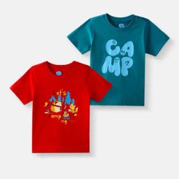 Nauti Nati Boys Blue Cotton Graphic Regular Fit T-Shirt - Pack of 2-picture-23