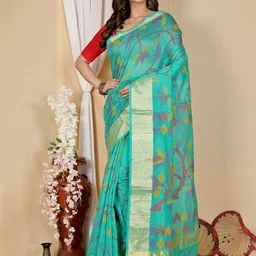 PuJoy Woven Design Zari Taant Saree-picture-10