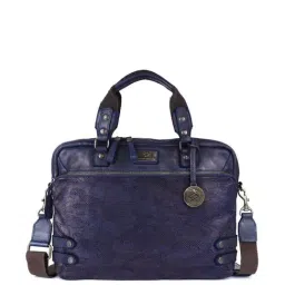 KOMPANERO Garrison Blue Leather Solid Messenger Bag-picture-16