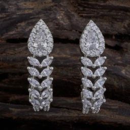 Kushal's Fashion Jewellery White Rhodium Polished Earrings for Women-picture-29